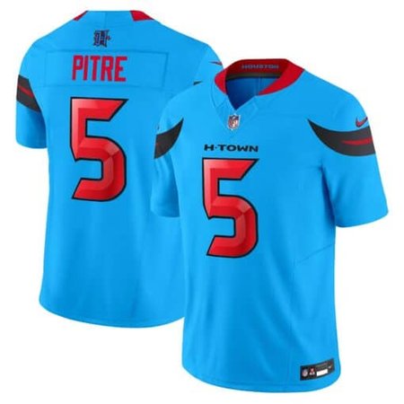 Men's Nike Jalen Pitre Blue Houston Texans #5 Vapor F.U.S.E. Limited Jersey